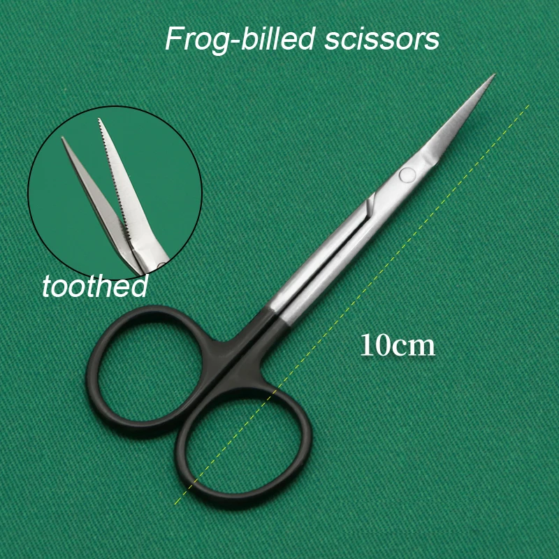 Bird's beak nose septum scissors oblique mouth 45° nose device frog mouth scissors 1pcs 2