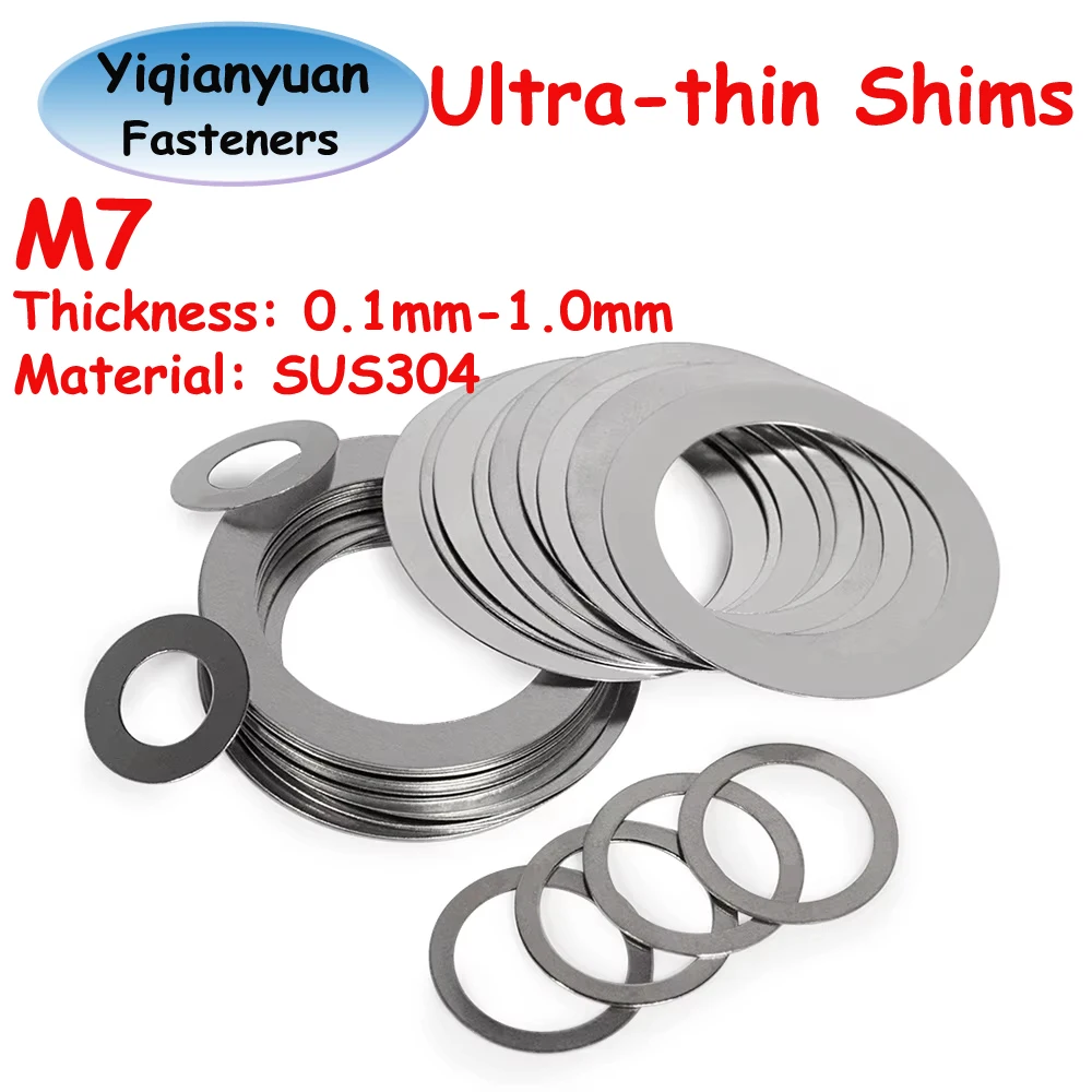 Stainless Steel Washers Washer Gasket M7 DIN988 SUS304 Ultra-thin Plain Flat Gaskets