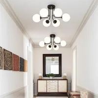 Plafonnier en Fer Forgé au Design Nordique Moderne, Luminaire Décoratif d'Nik, Idéal pour une Chambre à Coucher, un Salon ou un Couloir 6