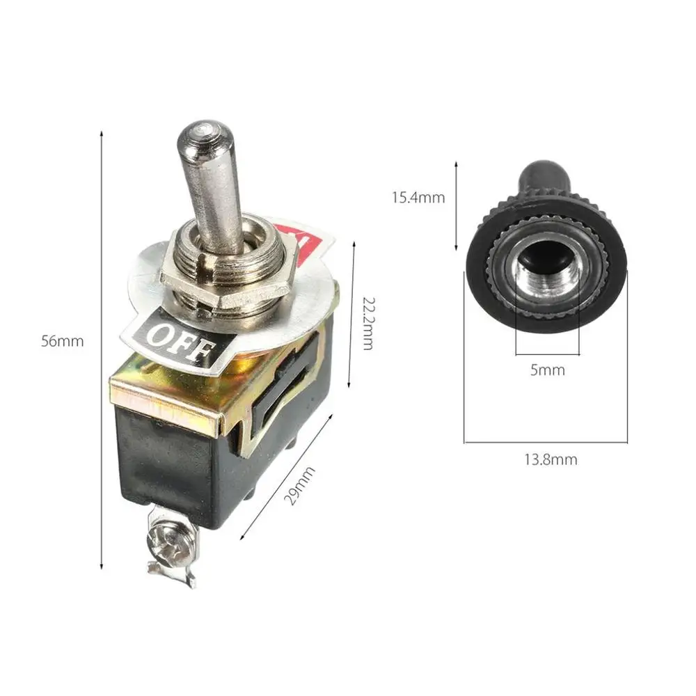 5 Stück Hochleistungs-Auto-Boot-Kippschalter 15a 250v 2-poliger SPST-Ein/Aus-Wipp schalter wasserdichter Kofferraum punkt