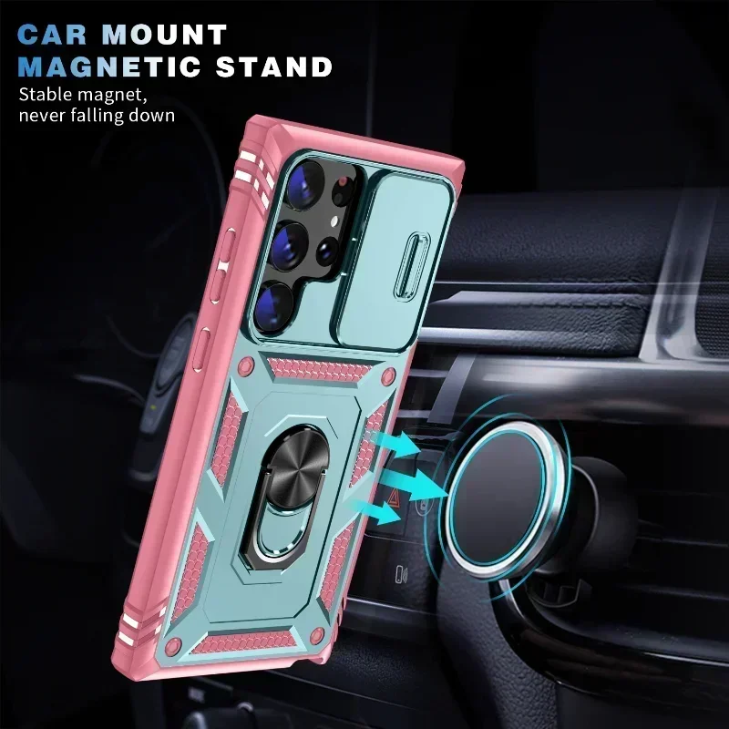 Heavy Duty Shockproof Case with 360° Rotating Kickstand and Camera Protection