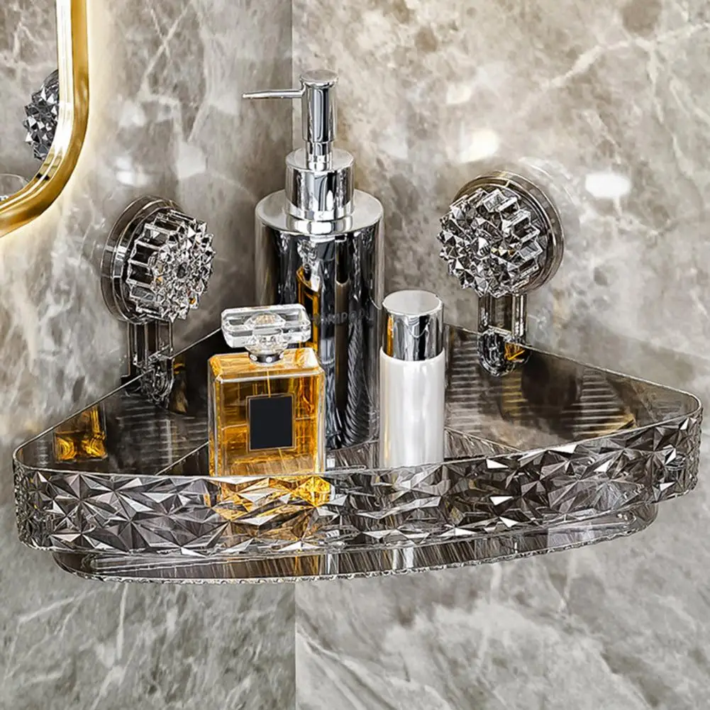 Suction Cup Corner Wall Shelf Storage Rack Strong Load-bearing Large Capacity Easy to Install Heavy-Duty Shower Organizer Shelf