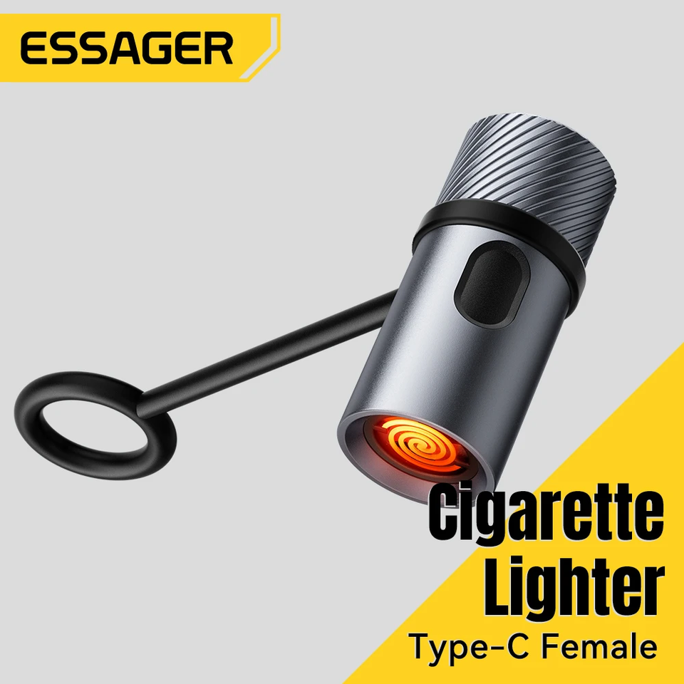  Essager Type-C Mini Cigarette Lighter Tungsten Wire Blowing Safety Energy Saving No Flame Auto Shut-Off for Air Travel Outdoor