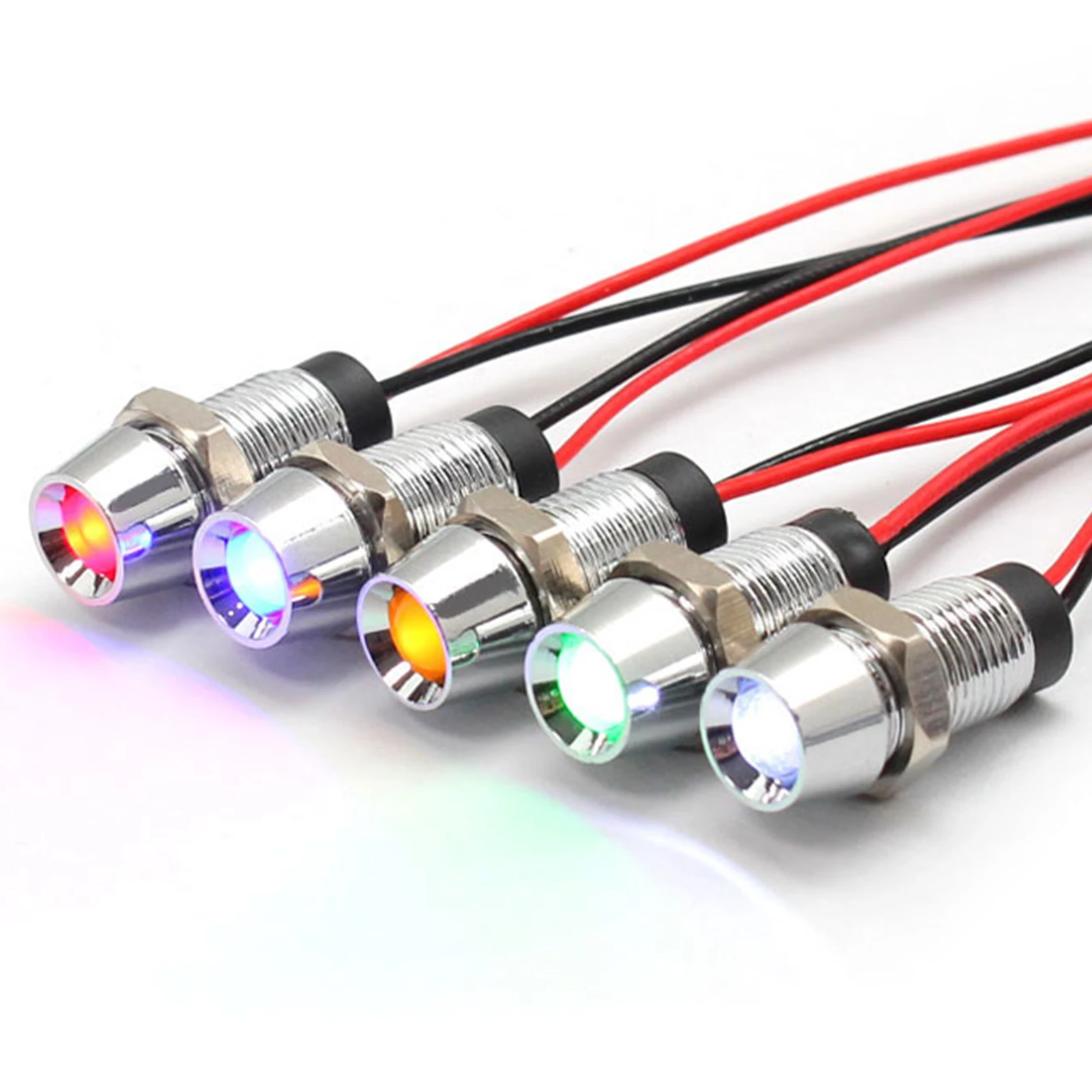 FILN CE 金属 8 ミリメートル取付穴 12v 24v 220v 110v 高品質パイロットライト LED インジケータライトワイヤー ...