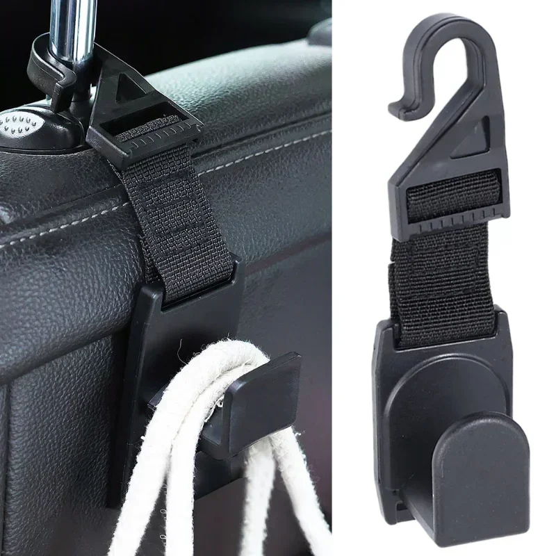 2pcs Black Car Back Seat Headrest Hook Hanger Universal For 2018-2020 Jeep Wrangler JL Sports Rubicon 15 X 4.0 X 4.0cm