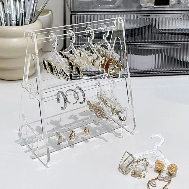 Mini Coat Hanger Rack Earring Display Stand Acrylic Jewelry