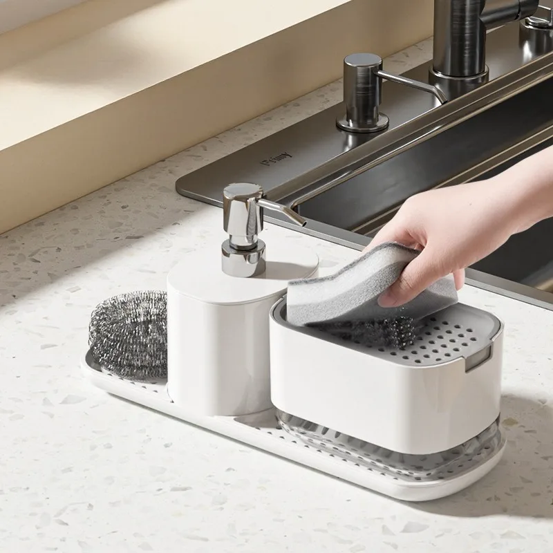 Kitchen Countertop Dish Soap Dispenser Box Wash Basin Hand Soap Dispenser Box Press Kitchen Storage Rack soap dispenser soap dispenser bottle soap liquid box foaming soap dispenser
