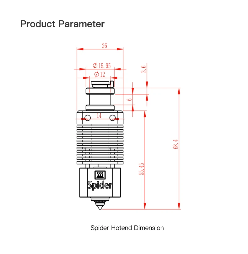 Creality Spider High Speed Hotend Kit High Temperature Wear-resistant Nozzle Smooth Extrusions For CR Ender 3D Printer Parts printer heads