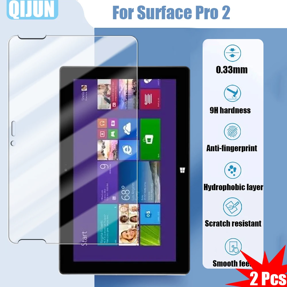 

Пленка из закаленного стекла для планшета Microsoft Surface Pro 2, ударопрочная и устойчивая к царапинам и отпечаткам пальцев, 2 шт.