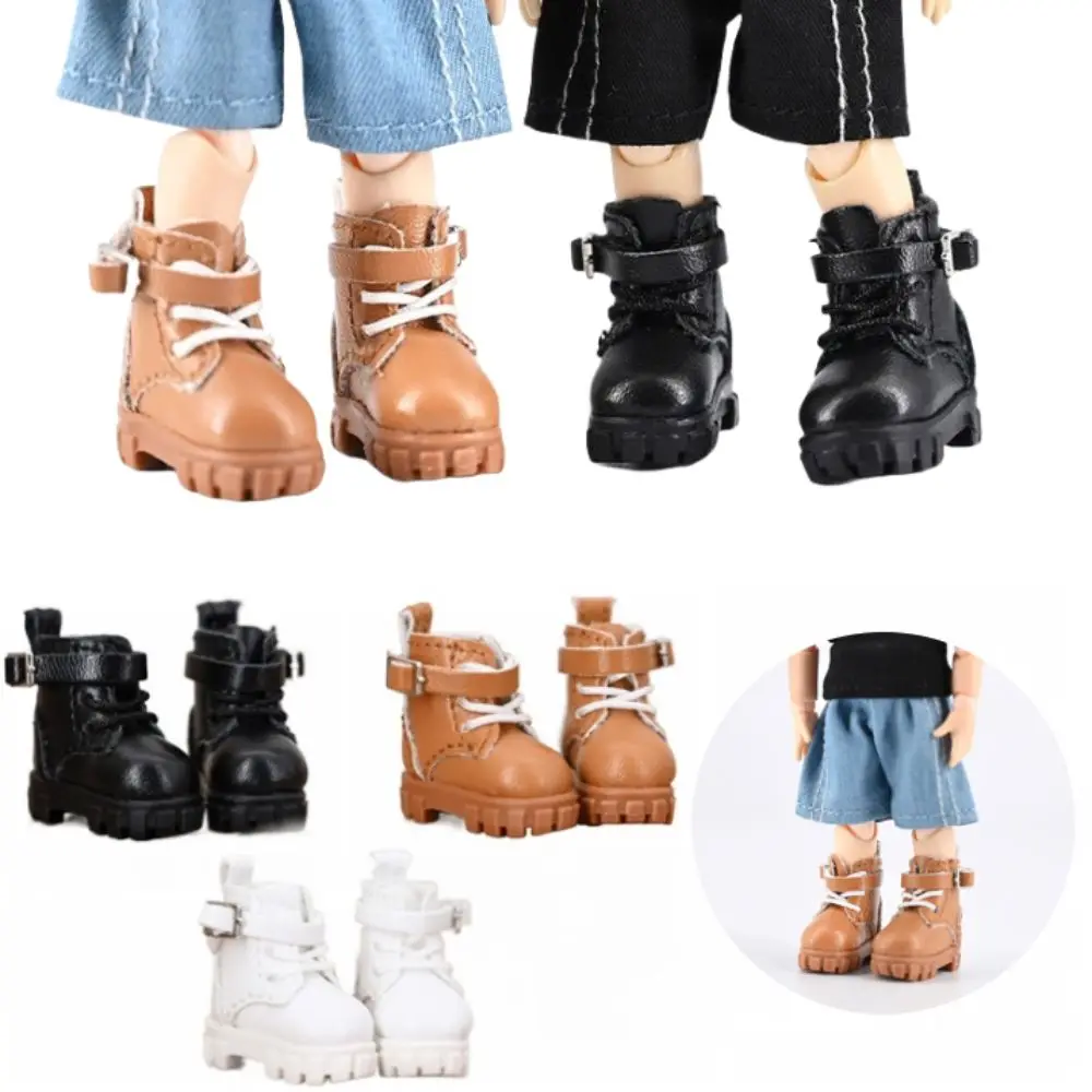 DIY Toy Dress Up Ob11 Shoes Pretend Play Casual Shoes Doll Leather Boots Cute Outfit Handmade Obitsu 11 Doll Shoes 1/12 Bjd