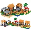Villages House Worlds Building Blocks Mountain Cave Farm Nether Fight Zombie Alex Action Bricks Toys for Children Gifts 1
