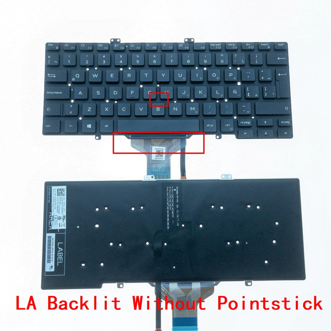 Teclado retroiluminado para Dell Latitude, EUA, Russo,