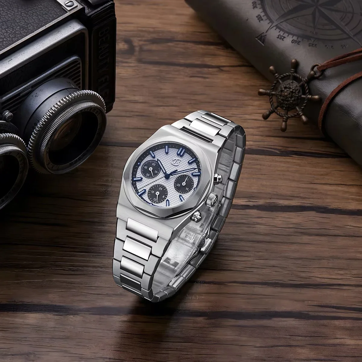 Men's Mechanical Wristwatch Bettimer Fashion Business Men's Mechanical Timing Wristwatch ST1903 Stainless Steel Luminous watches for men B8002