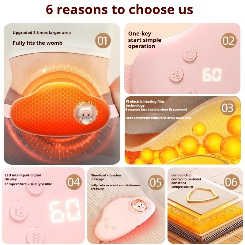 Lenovo Smart Abdominal Massager H3 Mini Menstrual Thermal Massager Portable Heating Warming Belt Gift for Girlfriend