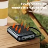 20000mAh Portable Solar Power Bank Built in 4 Cables External Battery Pack  Mini Powerbank  with LED Light for Cell Phones