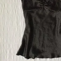 Camisole vintage à pois français pour femmes, été, plis, sans manches, Y2k, crop top, halter, hauts doux, mince, vêtements d'extérieur, débardeurs 4