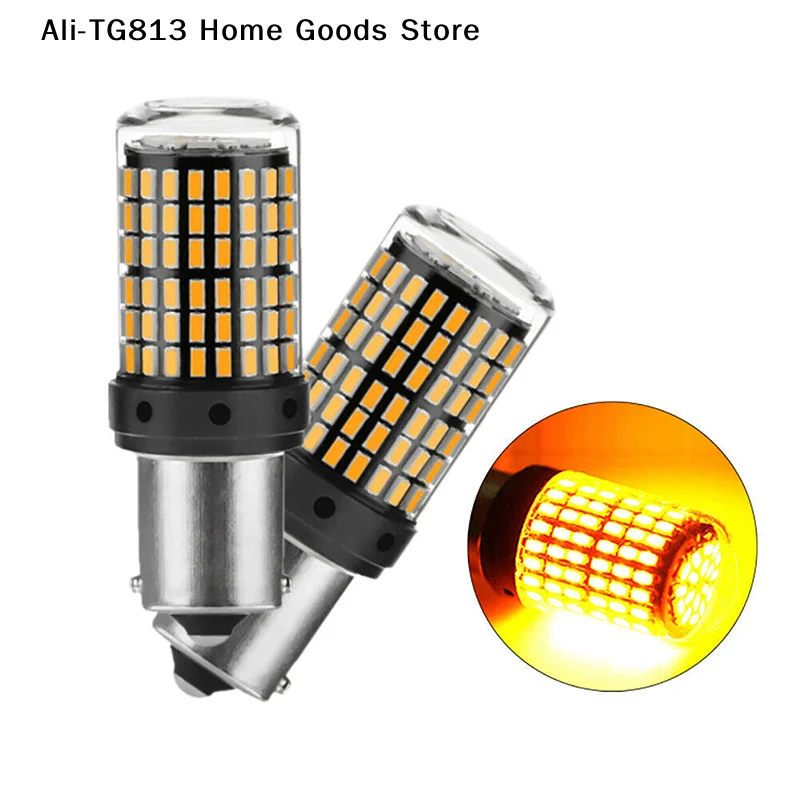 [TG813]1 PCS 1156-BAU15S Turn Signal Light Led Bulb Yellow Blinker Super Bright Truck Light