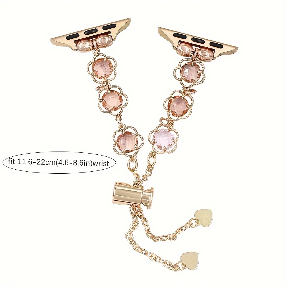 For Apple Iwatch, Fashion Multi Bead Wrap Five-leaf Grass Bracelet For Men And Women, 38/40/41mm 42/44/45/49MM Watch Strap