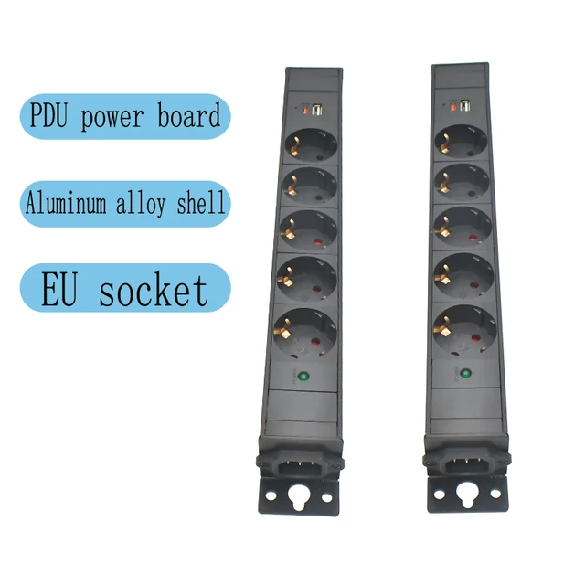 PDU power board เปลือกอลูมิเนียม EU ซ็อกเก็ต 1-10AC พร้อมไฟ LED และ TPC ไร้สาย 1