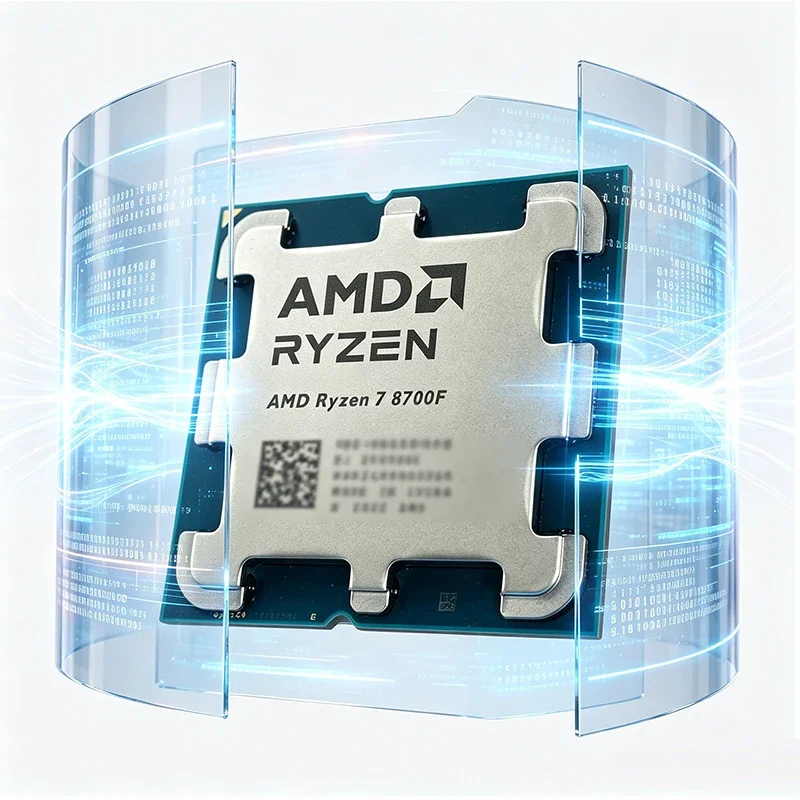 새로운 AMD Ryzen7 8700F Zen4 AM5 CPU 8코어 16스레드 4nm 5.0GHz 24MB 캐시 65W 내장 그래픽 없는 게이밍 데스크탑 프로세서 (사무용 PC)