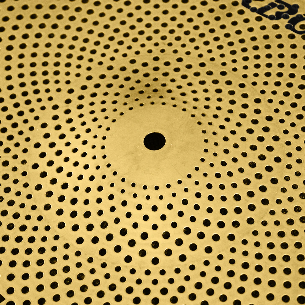 One Pair Golden Mute Cymbal 14" Hi-Hat Cymbal Low Volume Percussion Instrument