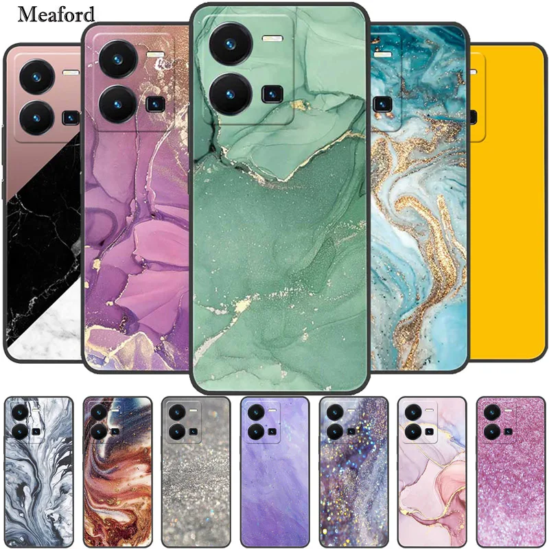Custodia Per Vivo X80 Lite Marble Soft Silicone Tpu Cover Posteriore Del Telefono Per Vivo X80 Lite X 80 Lite Custodia Per Vivox80 Lite Cartoon Coque