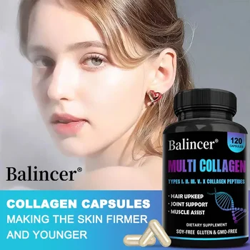 Multi-Collagen Capsules - Maintain Joint, Bone, Nail Health, Nourish Hair, Reduce Wrinkles - Antioxidant - Skin Care Supplement 4
