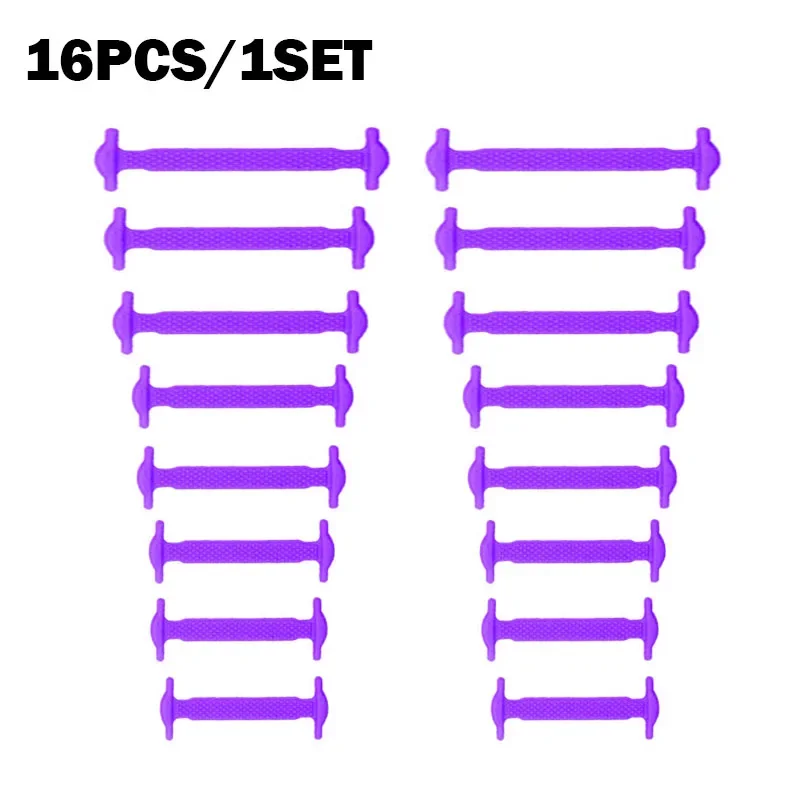 Elastic No-Tie Shoelaces - Unisex Silicone Stretch Bands (16-Pack)