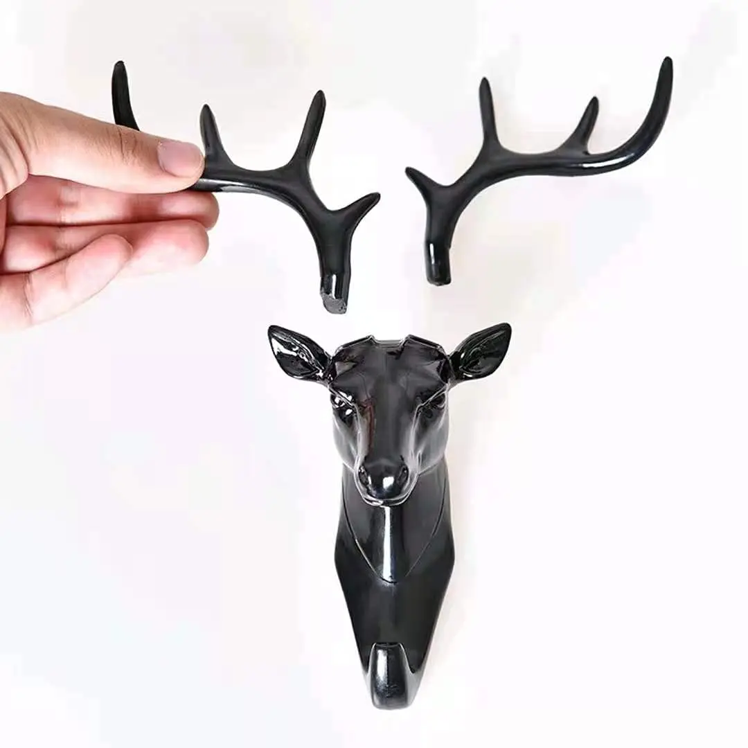 Antler American Style Home Decoration Hook Wall Shelving Wall Hanging Creative Wall Personality Deer Head Wall Key Holder 5