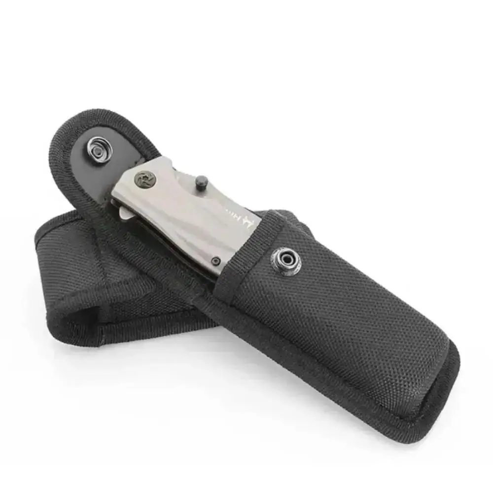 Flashlight holder waist bag black protective cover folding knife clip bag cover nylon strap loop pocket for carrying and storage