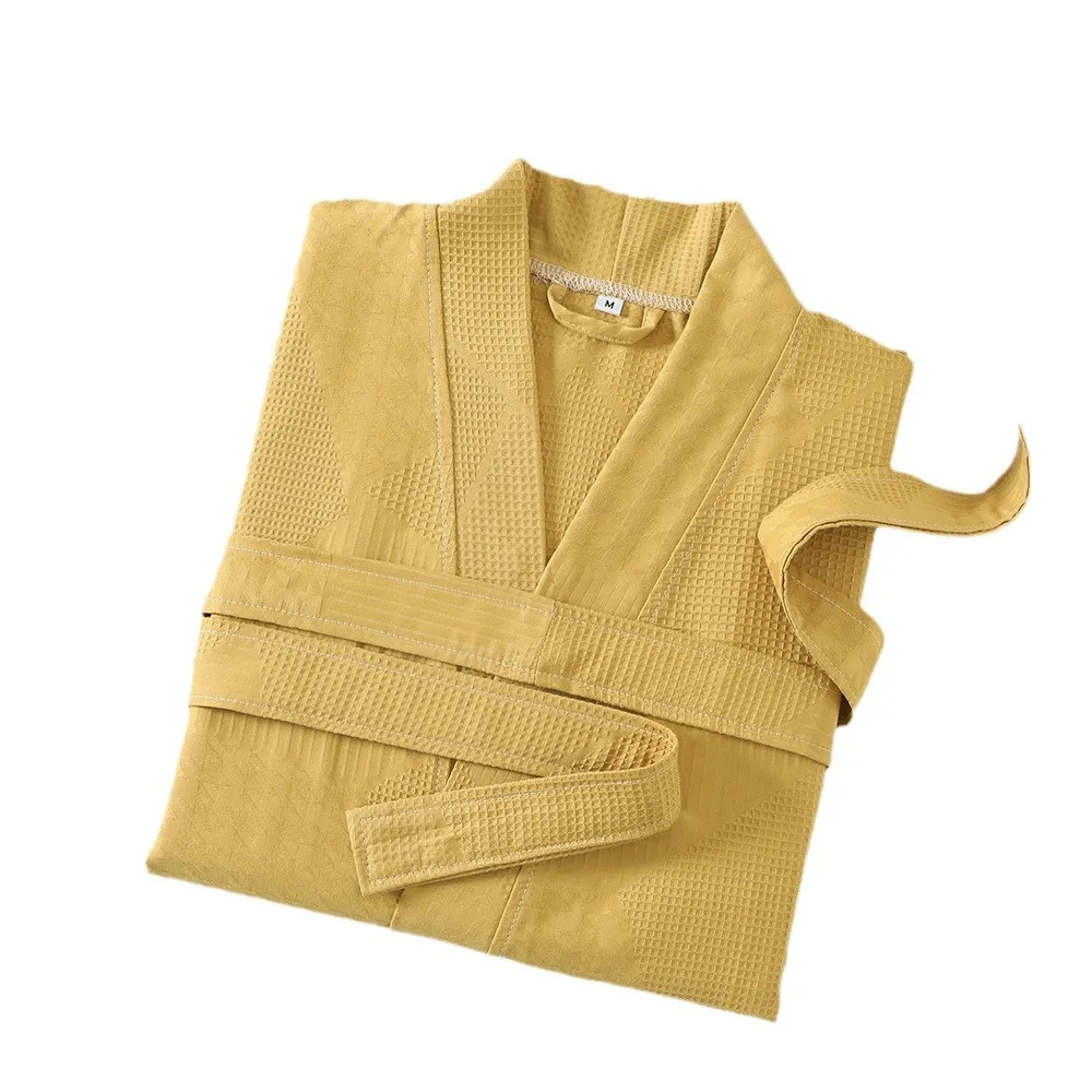 Cotton Gauze Kimono Robes Couples New Women And Men V Neck Solid Bathrobe Nightgown Summer Thin Female Home Clothes
