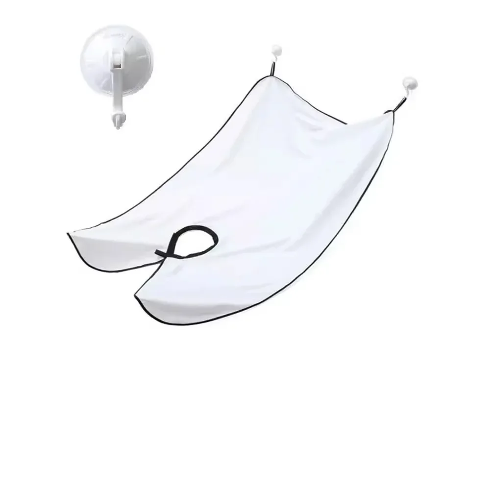 Beard Catcher Cape Bib Mirror Suction Cup Apron Hair Shave Beard Catcher Clean Care Waterproof Floral Cloth With Two Suctio 4