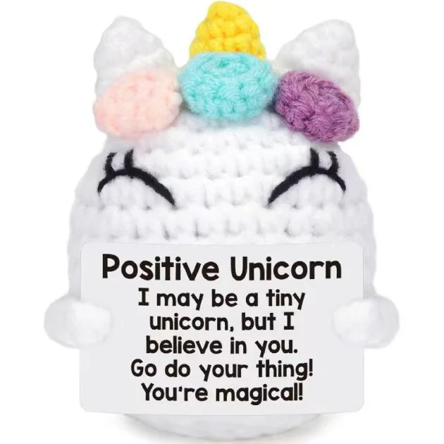 Positive Crochet Baseball Bat Doll with Card