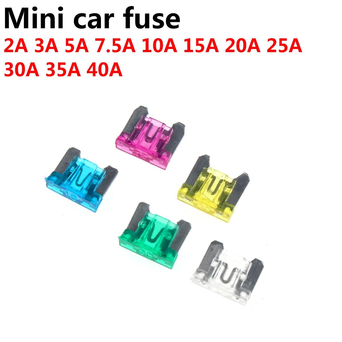 wholesale high quality factory price auto fuses mini type card package auto blade fuses 100PCS Micro Car Fuses Automotive Blade Type Mini Fuse Assortment Blade 2A3A5A7.5A10A15A20A25A30A35A40A