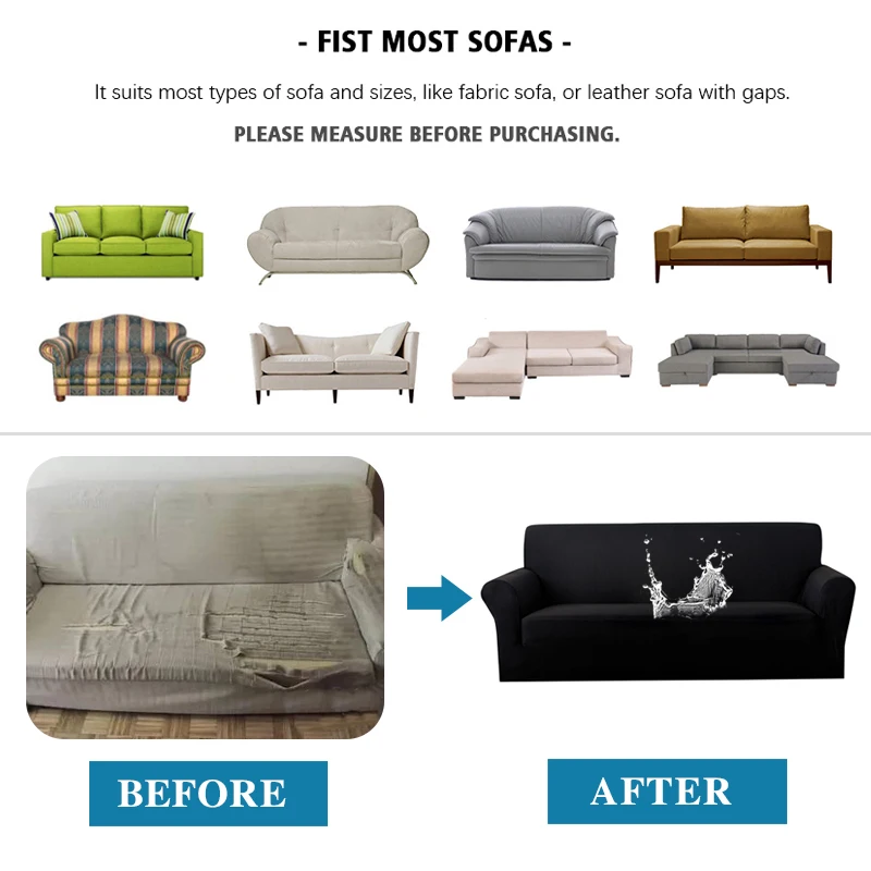 Waterproof Sofa Slipcover Stretch Couch Cover Pet Friendly Sofa Covers for Living Room Furniture Protector with Elastic Bottom 3