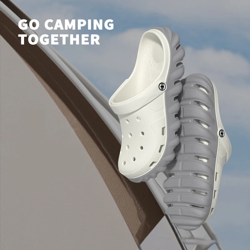 2024 New Summer Men's Garden Shoes Indoor Soft Bottom Bathroom Slippers Outdoor Waterproof Non-slip Breathable Beach Sandals