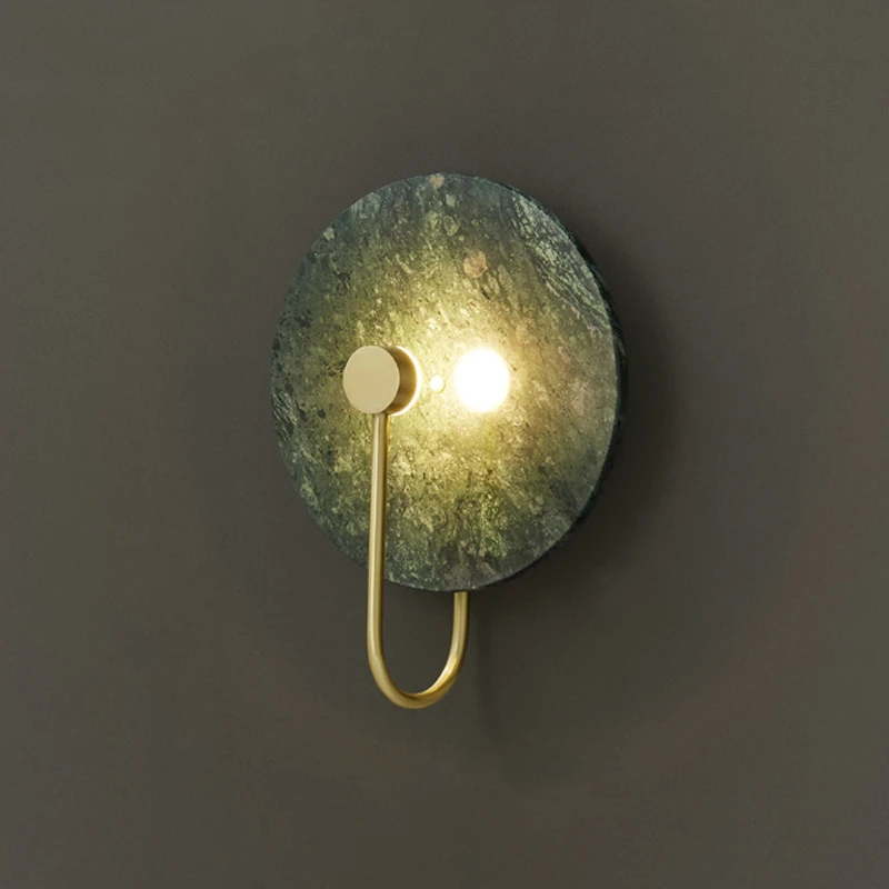 Luxury Green Marble Wall Light Led Indoor Home Decor Sconce Foyer White ...