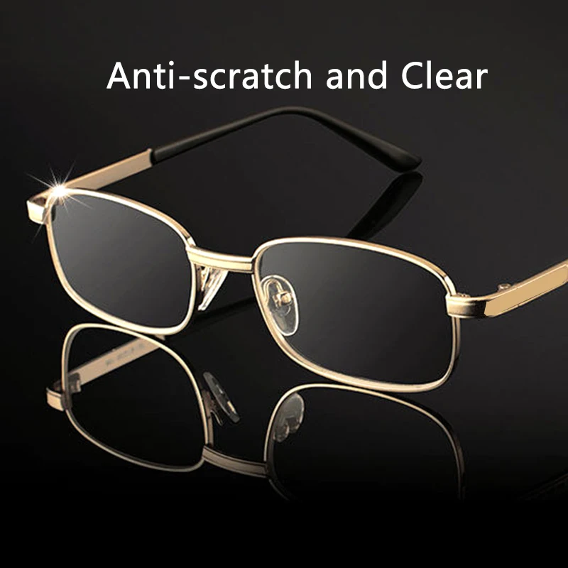 Reading Glasses Glass Lens Men Women Presbyopia Magnifying Clear Crystal Lenses Anti-Scratch Diopter Eyewear +150 250 350