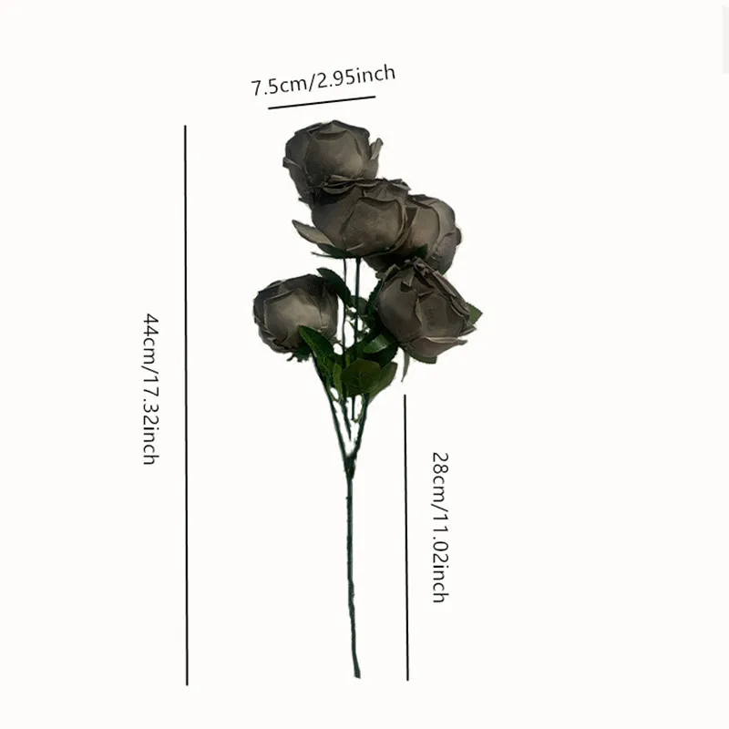 Elegant Artificial Rose Bouquet for Weddings and Home Decor - 5 Roses