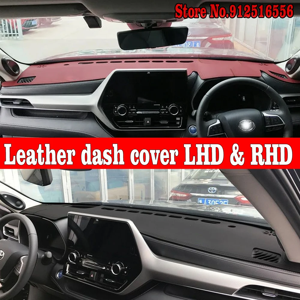 

Car Accessories Leather Dashmat Dash Mat Pad Dashboard Cover Carpet For Toyota Highlander Kluger XU70 70 2020 2021 2022 2023