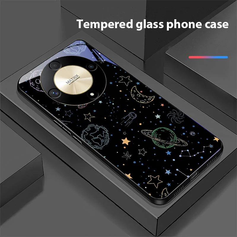 Astronaut Planet Tempered Glass Phone Case