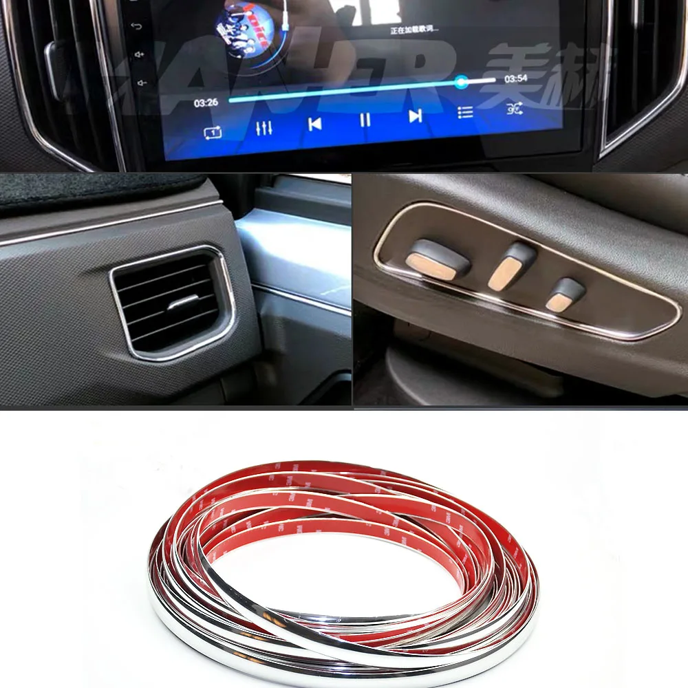 Car Door Moulding Trim Chrome Strip Bumper Grilles Protector For Car Styling
