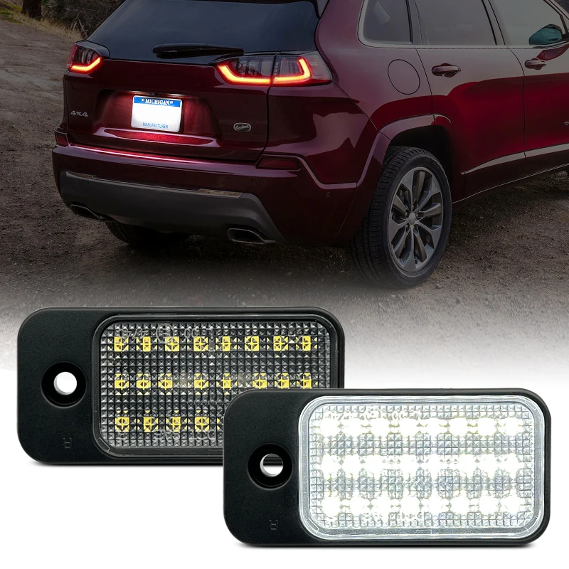 

2 шт. для Jeep Cherokee 2019-2022, цвет белый, фотографический номерной знак