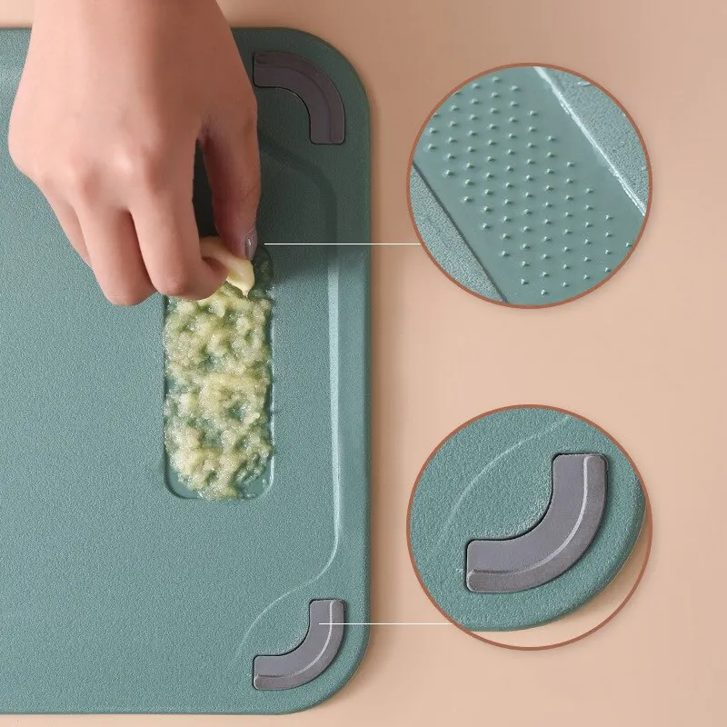 Cutting Board 1pc Two Sides Of Stainless Steel and Plastic Dual-purpose Multifunctional Cut Vegetables and Meat Chopping Board
