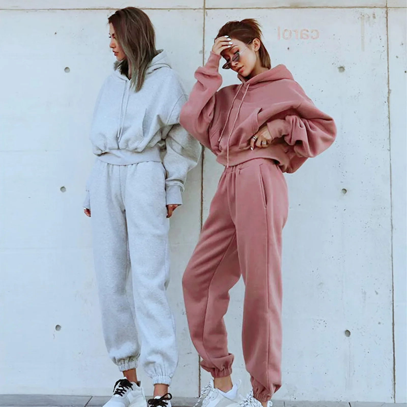 

Женский спортивный костюм из двух предметов, теплые толстовки с капюшоном, повседневные толстовки, штаны для бега, одежда, спортивные штаны, уличная одежда