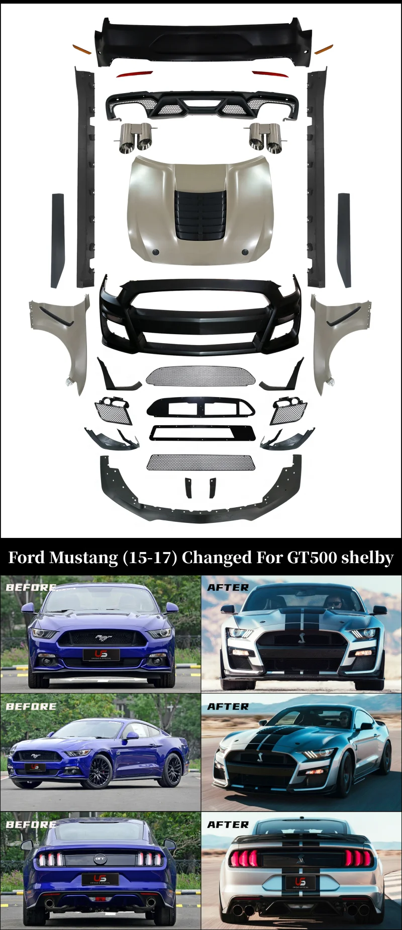05-09 Ford Mustang CVX Body Kit | Duraflex | ed_104871, image size:800x1848