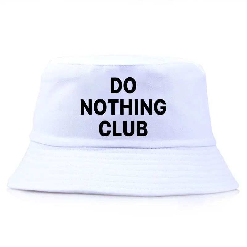 

No Thing Club Reversible Bucket Hat Unisex Adult Cotton Fisherman Cap Woman Man Cool Cotton Panama Hat Teen Solid Autumn Cap