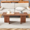 44.8 Inch Walnut Wood Grain MDF Coffee Table Modern Luxury Stable Triangular Support The Coffee Table Is Made of Medium Density 3