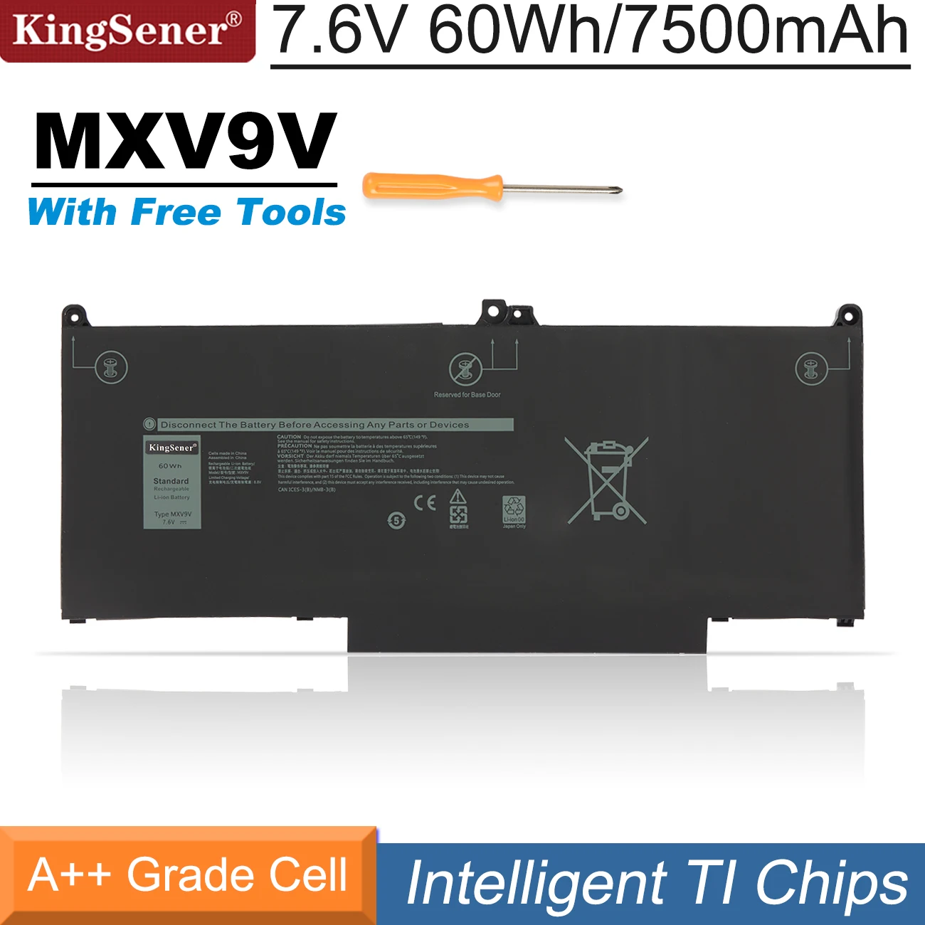 Kingsener-bateria do Portátil para Dell Latitude em Série 5vc2m 05vc2m 829mx 0829mx 7.6v 60wh Mxv9v 7300 7400 5300 5300 6300
