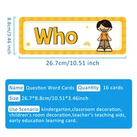 Question Words Learning Flashcards Bulletin Board Headliners Classroom Decoration Teacher Teaching Aids Montessori Materials 2